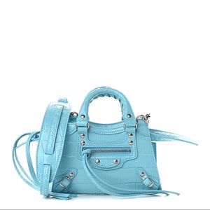 BALENCIAGA
Calfskin Crocodile Embossed Neo Classic Silver Hardware